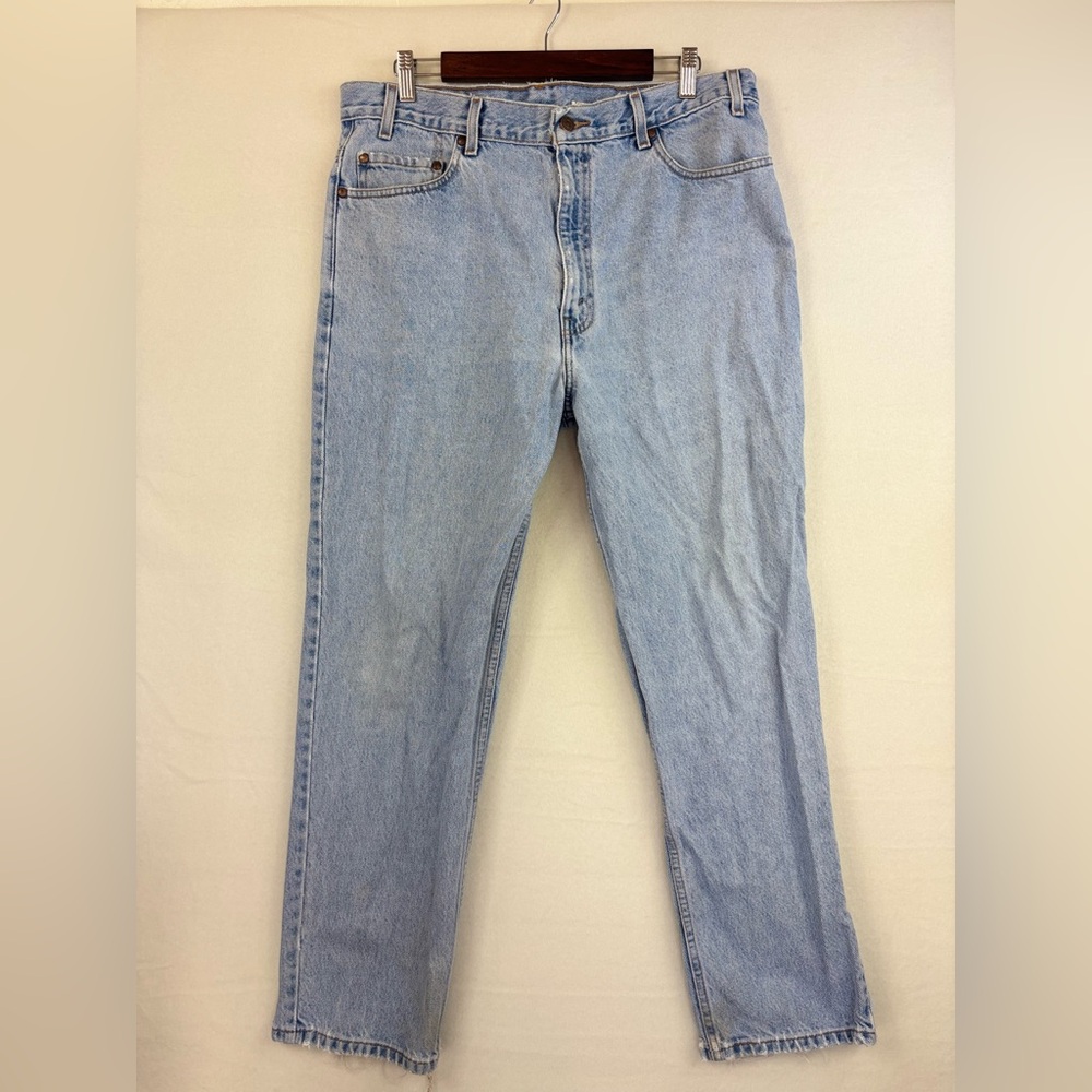 VINTAGE LEVI'S 540 Brown Tag Blue Jean Denim Distressed Relaxed‎ Straight Y2K 38